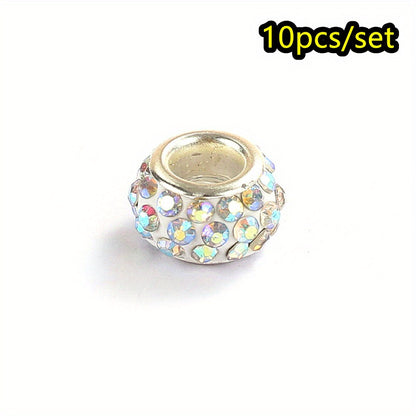 10pcs/lot Colorful European Style Rhinestone Spacer Beads