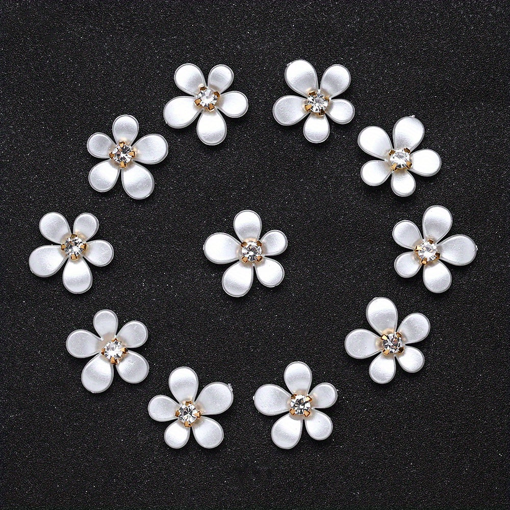 20pcs/set White Petal Acrylic Flower Beads