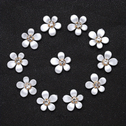 20pcs/set White Petal Acrylic Flower Beads