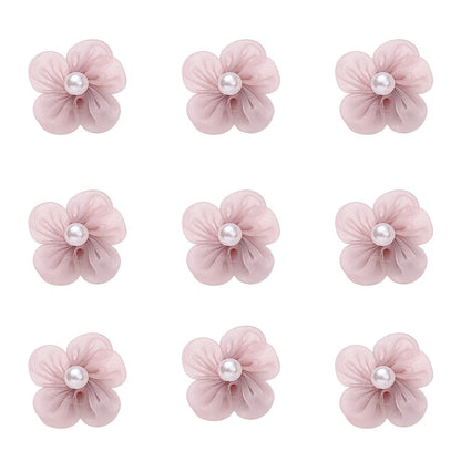 10PCS 23mm Fabric Five-Petal Flower Embellishment Set