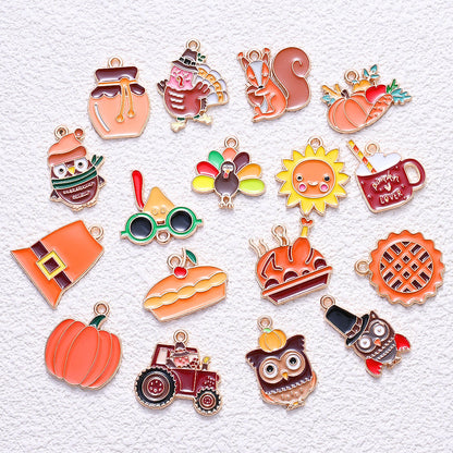 20-Piece Thanksgiving Mixed Alloy Pendant Charms