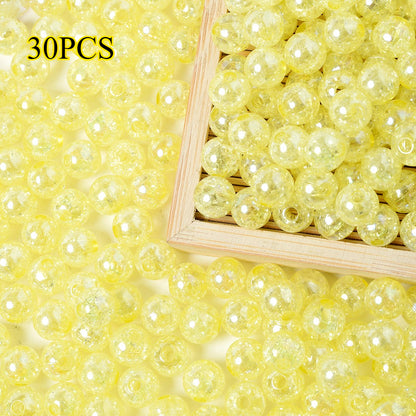 30pcs 10mm Colorful Crackle Acrylic Beads