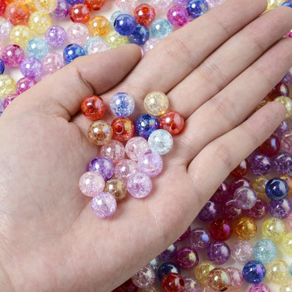 30pcs 10mm Colorful Crackle Acrylic Beads