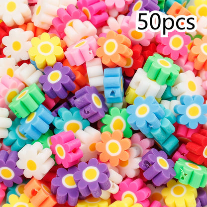 Polymer Clay Plum Blossom Flower Beads