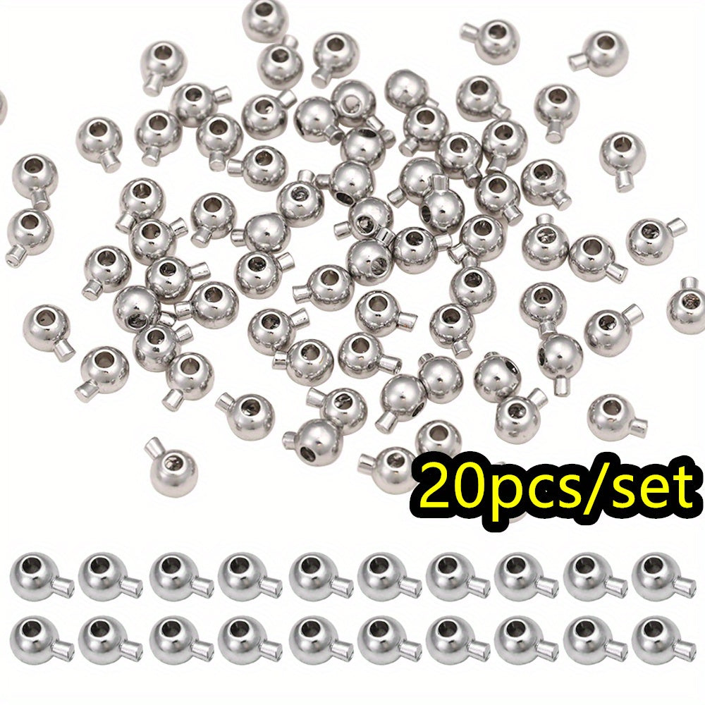 20pcs/set Tiny Copper Crimp Stopper Beads