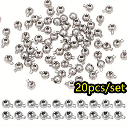 20pcs/set Tiny Copper Crimp Stopper Beads