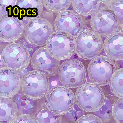 10pcs 16mm Y2K Multi-Sections Transparent Acrylic Disco Ball Beads