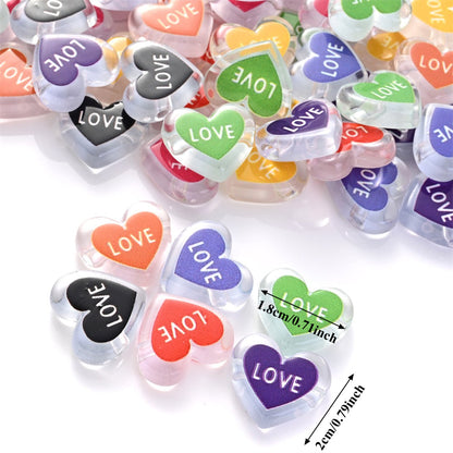 Clear Double Heart Acrylic Beads