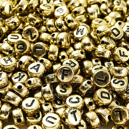 100PCS 4×7mm Heart-Shaped A-Z Letter Acrylic Bead Set