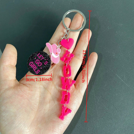 Western Cowgirl Acrylic Keychains