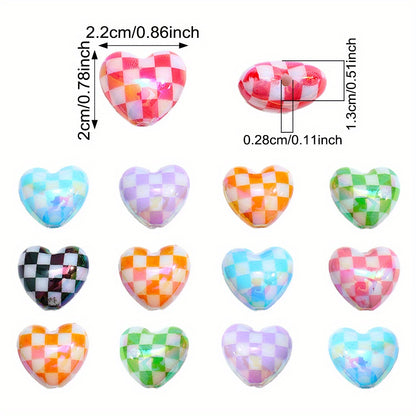 220pcs/box Mix Random Color Skull Heart Acrylic Beads Set
