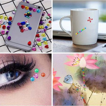 Acrylic Rhinestone Rainbow Self-Adhesive Stickers