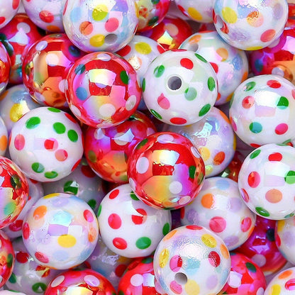 Spotted Round Acrylic Beads