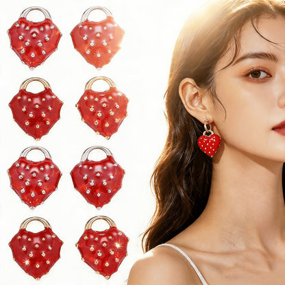 Heart Strawberry Alloy Charms