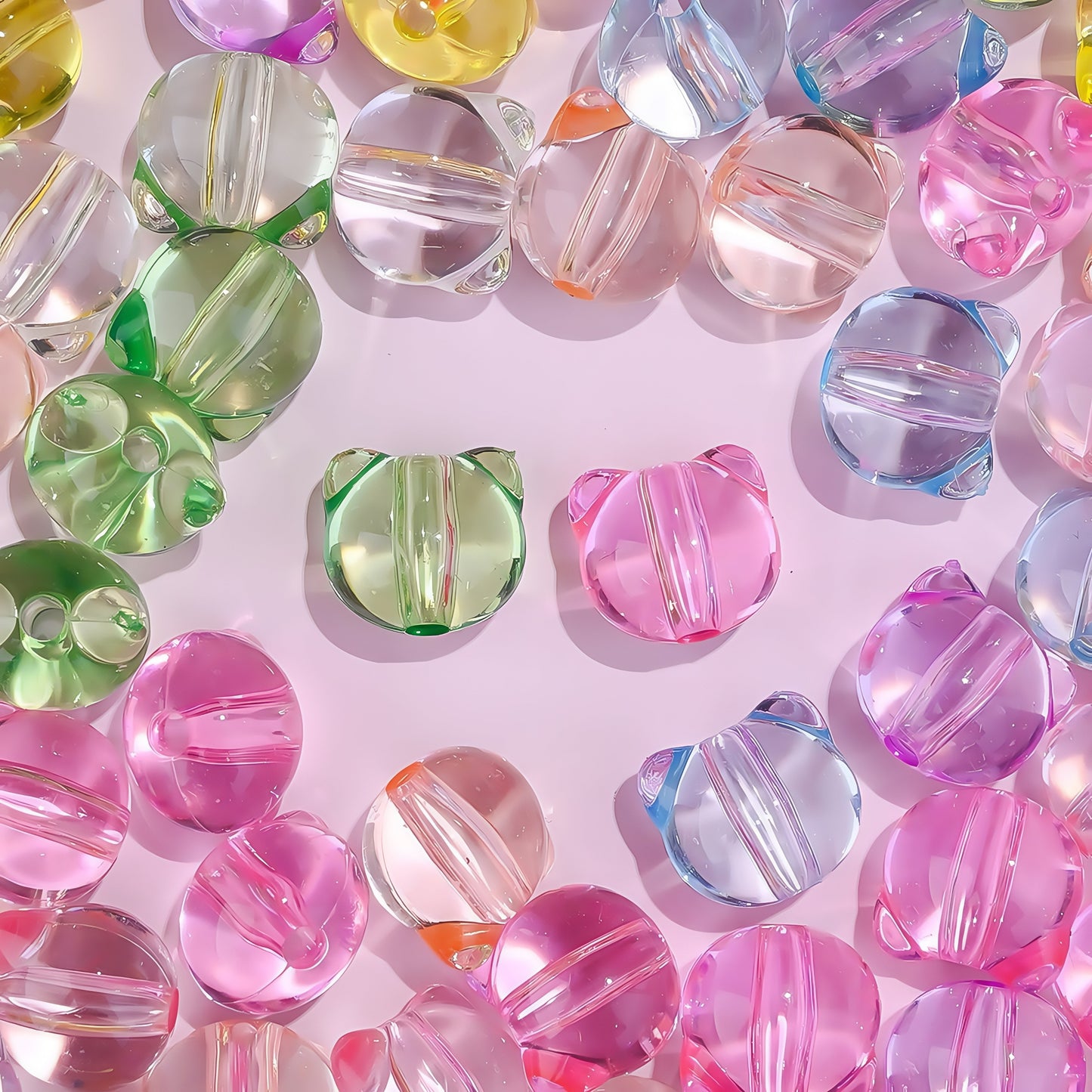 30pcs 12x13mm Cat Head Acrylic Beads