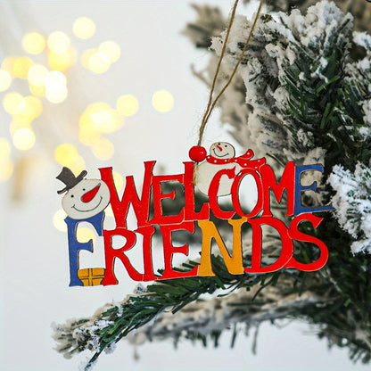 Wooden Merry Christmas Decorative Pendant