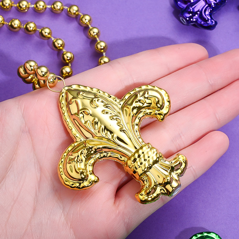 Mardi Gras Carnival Beaded Crown Necklaces