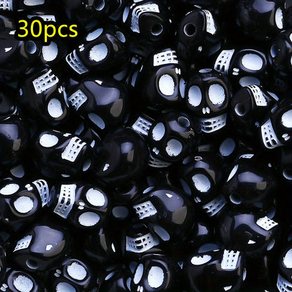 30pcs/set Colorful Skull Shape Acrylic Beads
