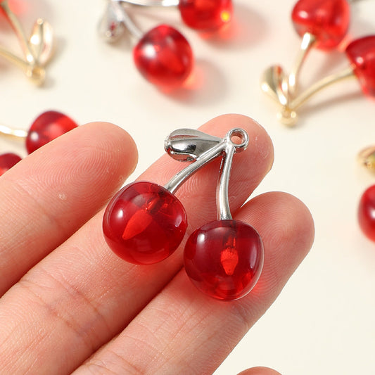 2PCS Fruit Cherry Fashion Pendant Set