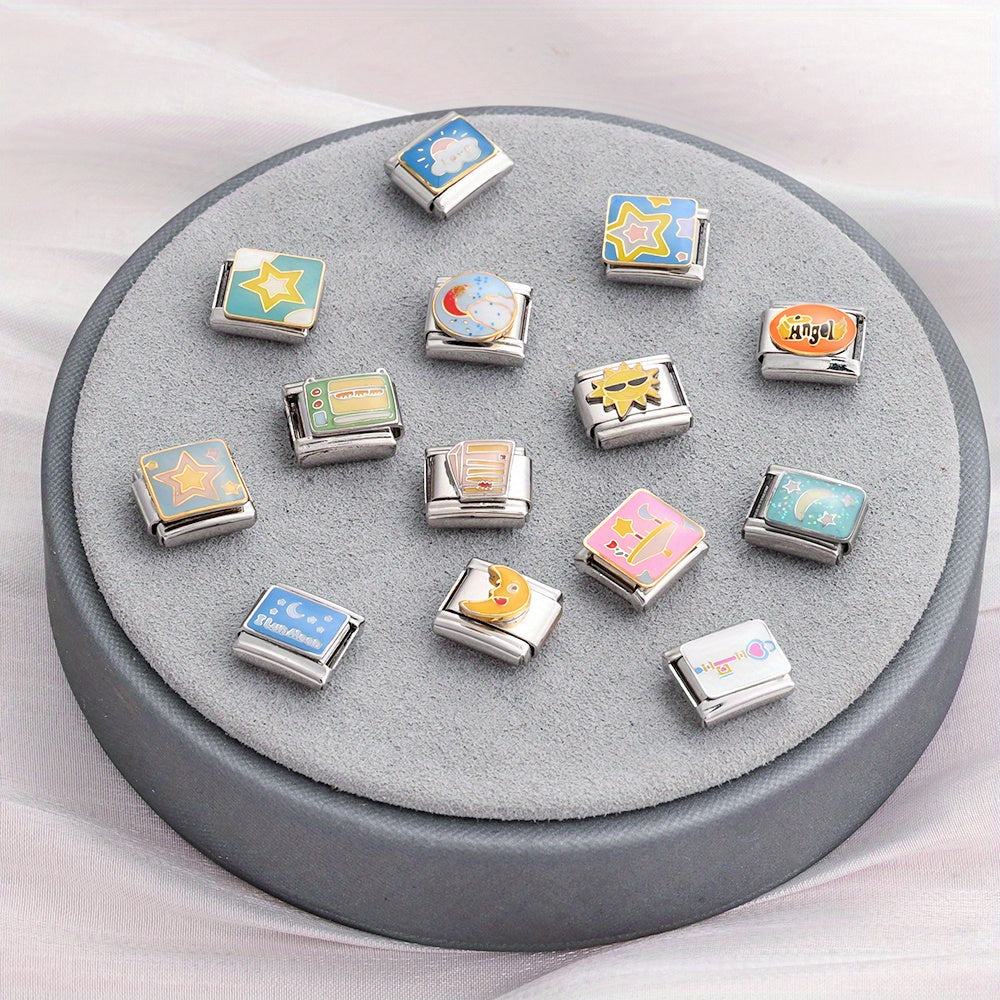 1pc Sun Star Moon Dark Cloud Television Charm Bead