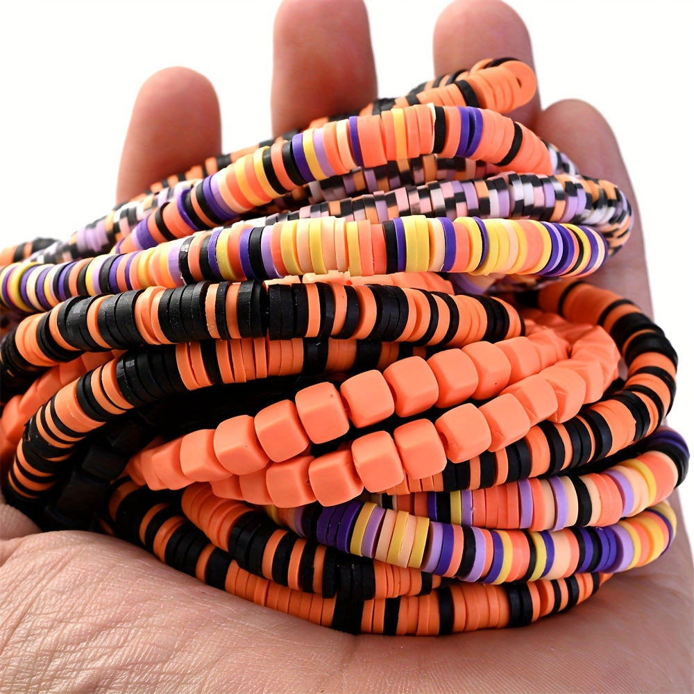 1PC 6mm Flat Round Polymer Clay Bead Set