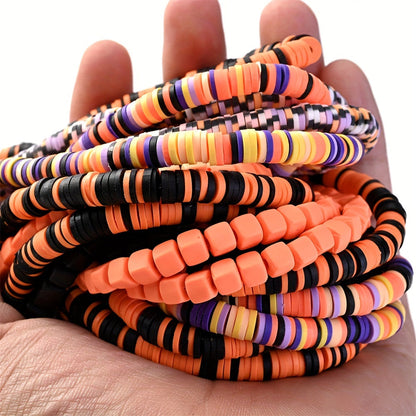 1PC 6mm Flat Round Polymer Clay Bead Set
