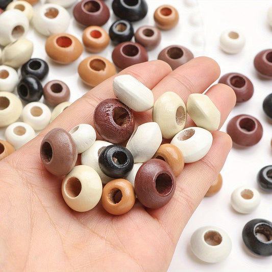 30/50pcs Mixed Color Abacus Large Hole Wooden Beads