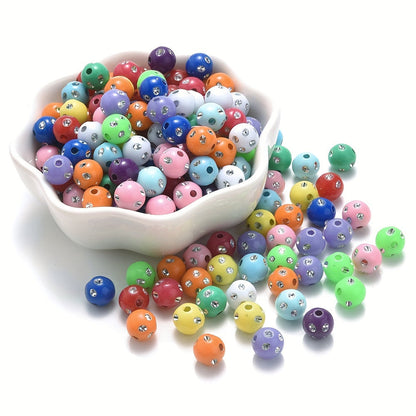 Mixed Acrylic Round Spacer Beads