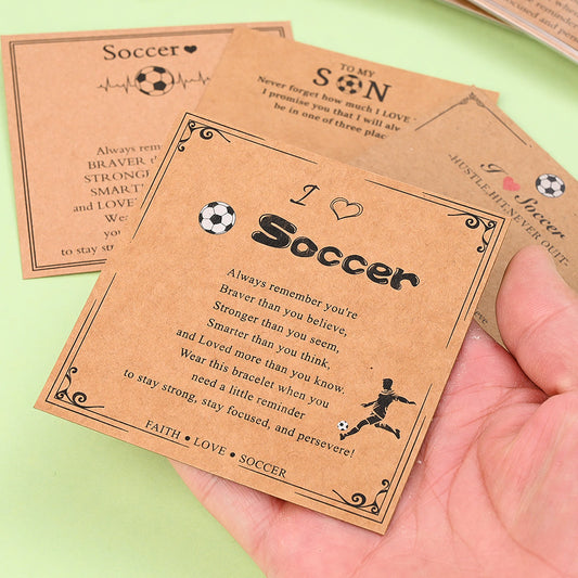 100PCS Football Theme Kraft Paper Card Set