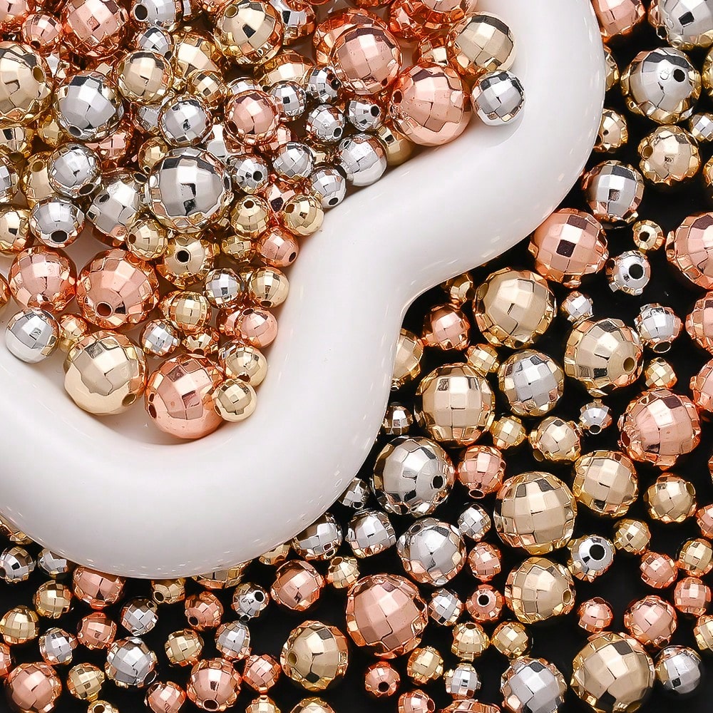 40/60/100/200pcs 6/8/10/12mm Vintage Disco Ball Beads