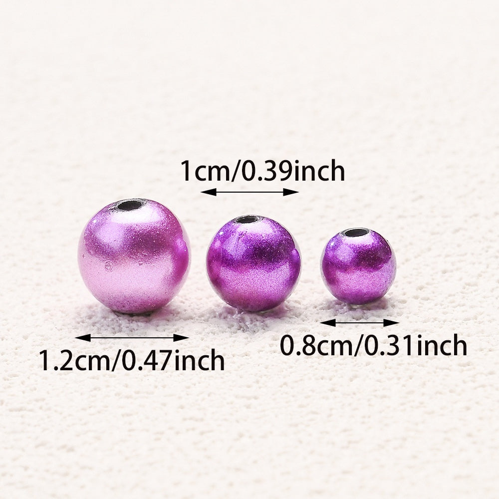 50/100/200pcs 8/10/12mm Colorful Round Acrylic Glossy Beads
