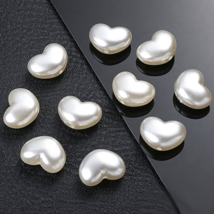 10PCS 16×21mm White Heart Acrylic Bead Set