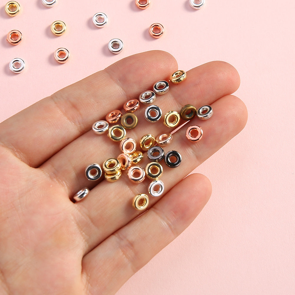 100pcs 6mm Golden & Silvery CCB Large Hole Beads