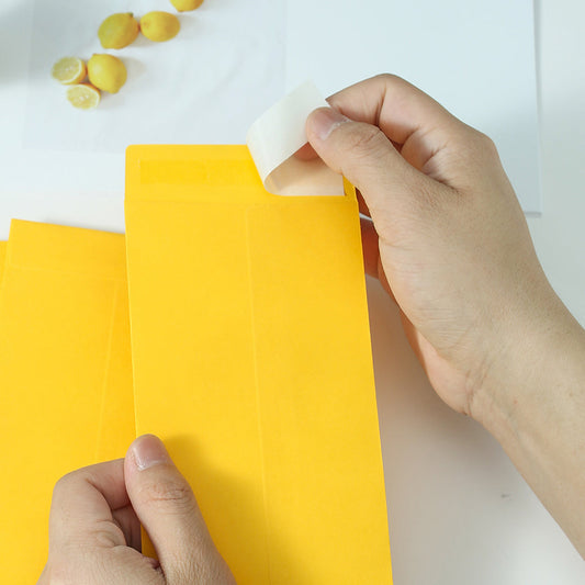 12/24-Piece Yellow Self-Sealing Kraft Paper Envelopes