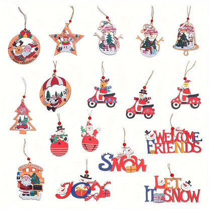 Wooden Merry Christmas Decorative Pendant