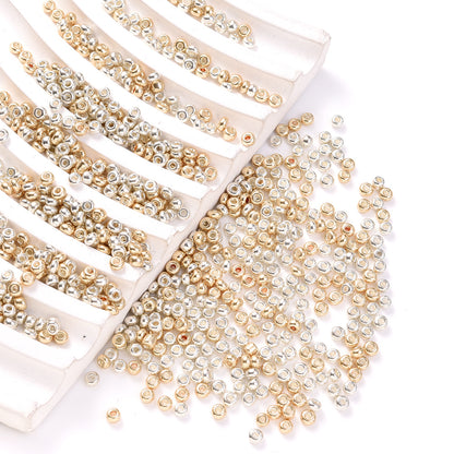 200/500/1000pcs Golden & Silvery Glass Seed Beads