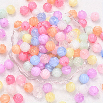 Fine Glitter Pumpkin Acrylic Spacer Beads