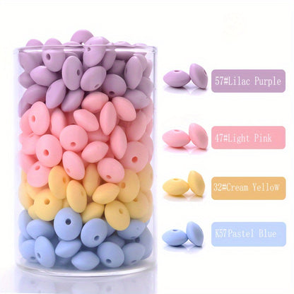 200pcs 6x12mm Mixed Color Abacus Silicone Beads