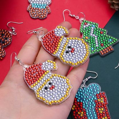 Acrylic Christmas Diamond Painting Earrings Set