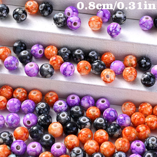200/500pcs Halloween Acrylic Crackle Beads