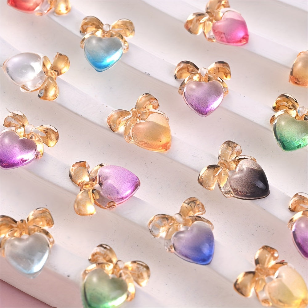 Heart Bow Acrylic Beads