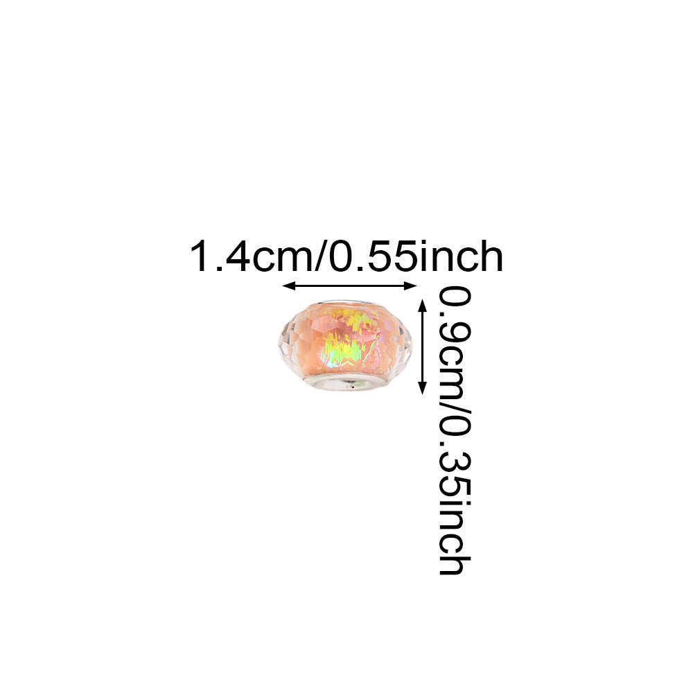 30pcs 9x14mm AB Color Faceted Acrylic Large Hole Beads