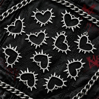 20PCS Gothic Thorn Heart Connector Charm Set
