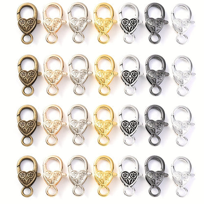 Peach Heart Alloy Lobster Clasps