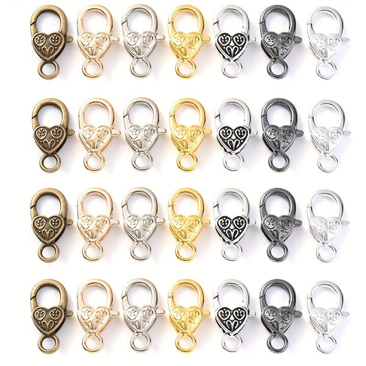 Peach Heart Alloy Lobster Clasps