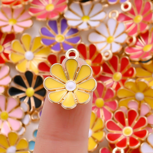 Colorful Daisy Flower Pendant Charms