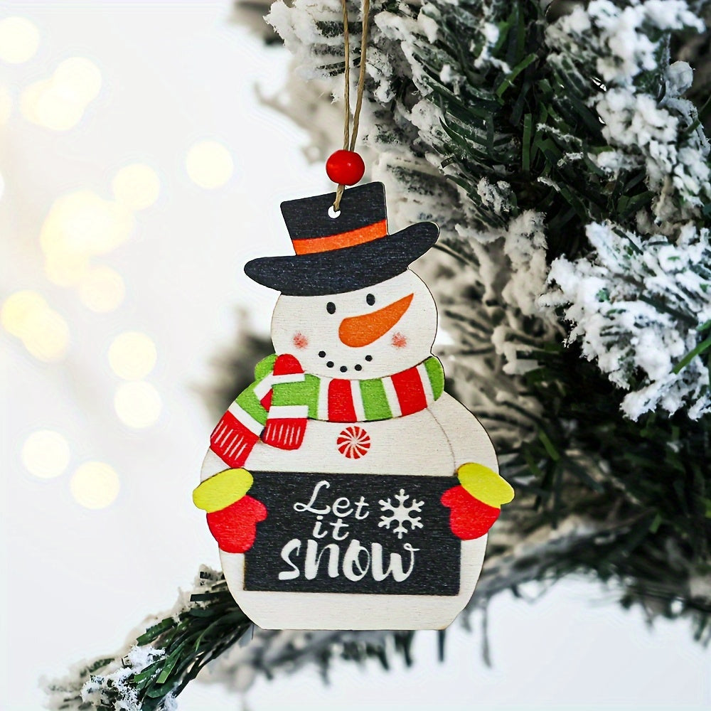 Wooden Merry Christmas Decorative Pendant