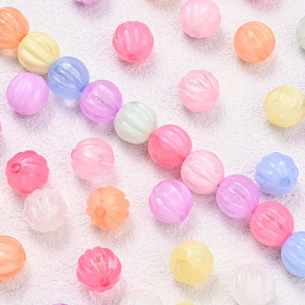 Fine Glitter Pumpkin Acrylic Spacer Beads