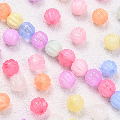 Fine Glitter Pumpkin Acrylic Spacer Beads