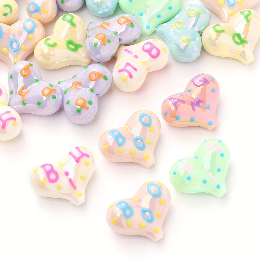 5pcs/set 17x22mm Sweet Heart Acrylic Beads